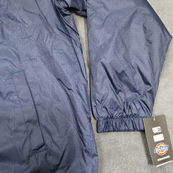 Dickies Mens Fleece Lined Hooded Jacket XL Navy Blue Workwear Full Zip NWT - Picture 3 of 15